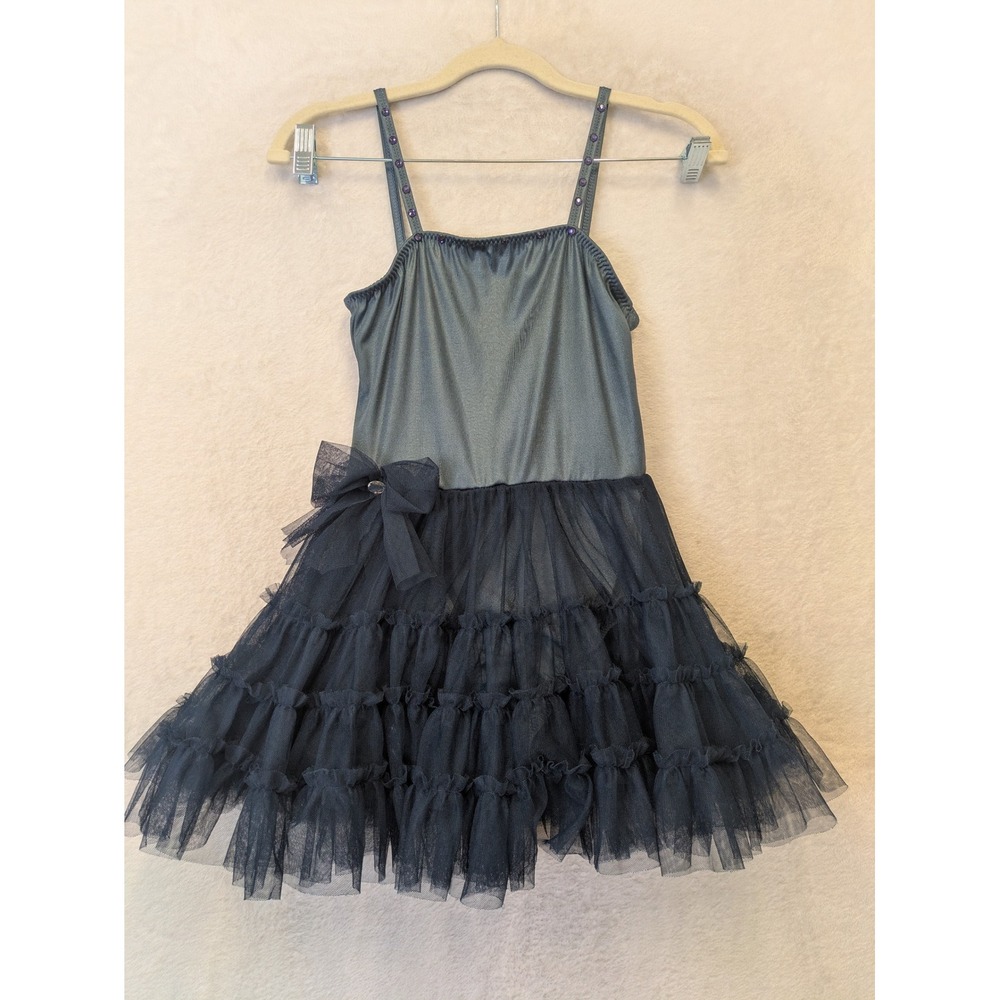 Curtain Call Costumes Girls Slate Blue Tulle Ruffle Dance Leotard‎ Tutu P203 CLA